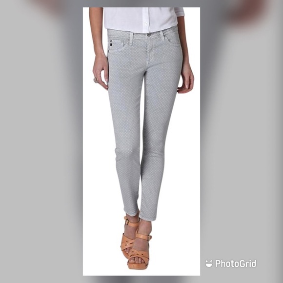 Ag Adriano Goldschmied Denim - Adriano Goldschmied AG Ankle gray polka dot jeans